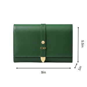 Aspen Forest Green Plant-Based Leather Travel Wallet ( Available for Pre-order 20th May Delivery)