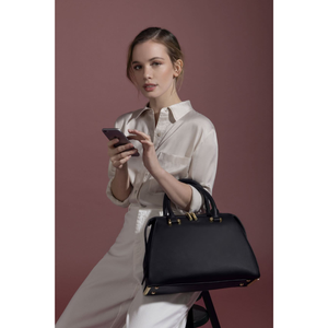 Magnolia Black Vegan Small Bowling Bag