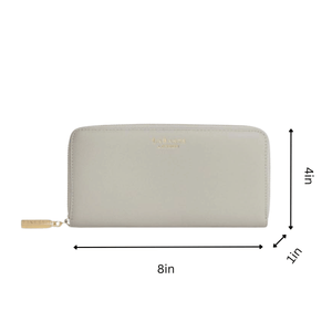Serene Grey Vegan Zip Around Wallet