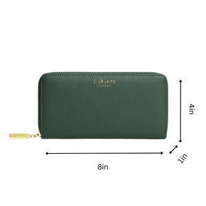 Serene Forest Green Zip Around Wallet