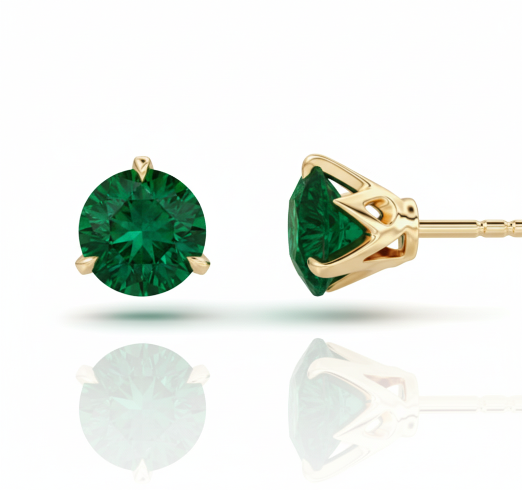 Celestia Emerald Studs