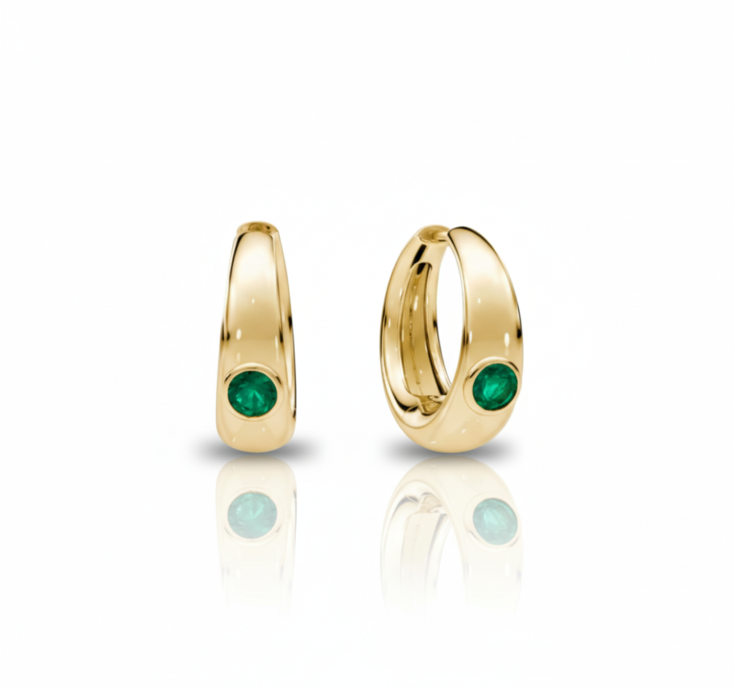 Nova Emerald Hoops