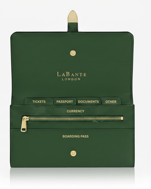 Aspen Forest Green Plant-Based Leather Travel Wallet ( Available for Pre-order 20th May Delivery)