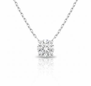 Diamond necklace on a white background
