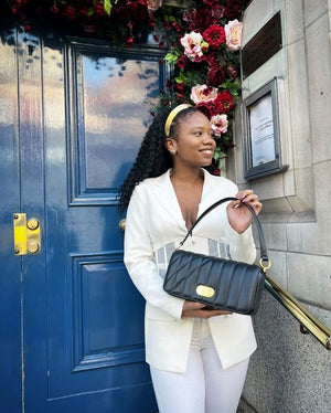 Vegan & Sustainable Aurora bag in black with top handle 