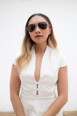 Bailey Beech Aviator Sunglasses in Silver