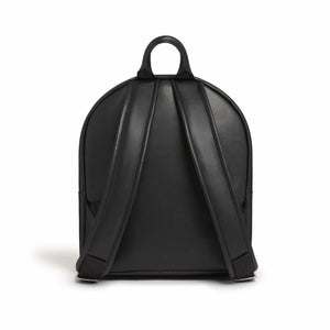 Black backpack on a white background