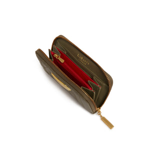 Kenia Green Wallet With Red Interiors made from recycled plastic bottles