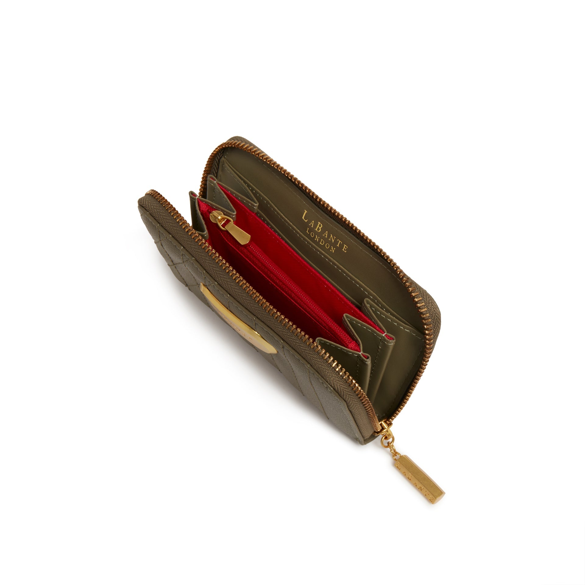 Kenia Green Wallet With Red Interiors made from recycled plastic bottles