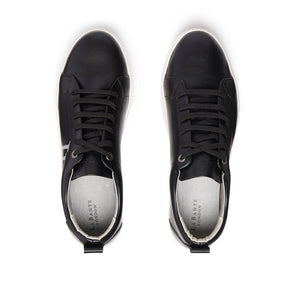 Pair of black sneakers on a white background