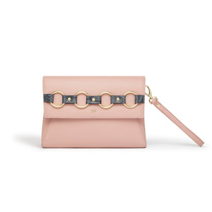 LaBante London Cruelty Free & Sustainable Alder Blush Chained Wristlet Vegan Clutch and Cross Body bag 