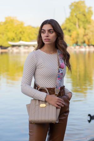 Mini Demi Beige Tote & Crossbody Bag Vegan & Cruelty-FRee