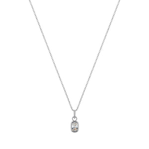 LaBante London Ethically & Sustainably Made Moissanite Oval Enigma Sterling Silver Necklace