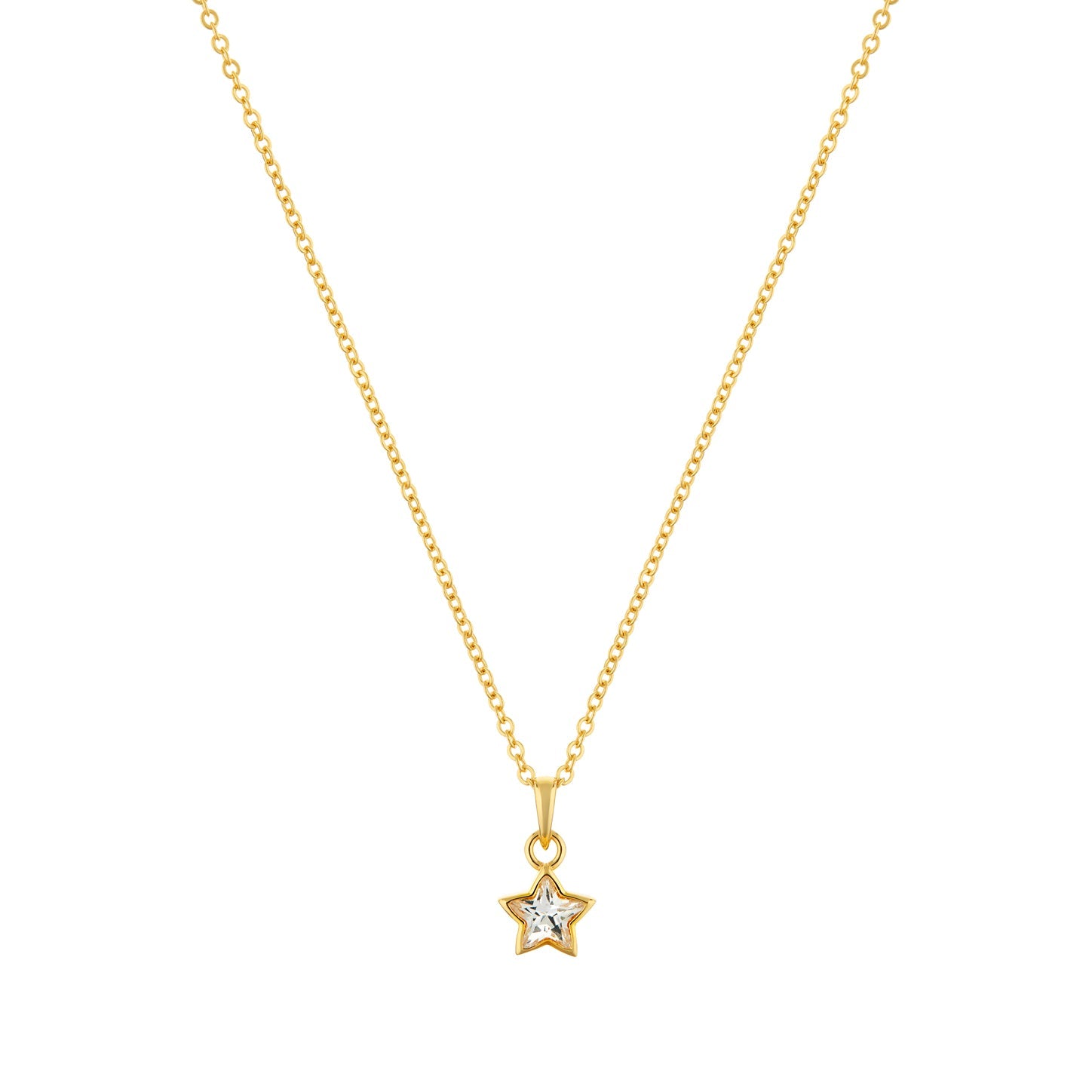 LaBante London Ethically & Sustainably Made Moissanite Divine Star Gold Plated Sterling Silver Necklace