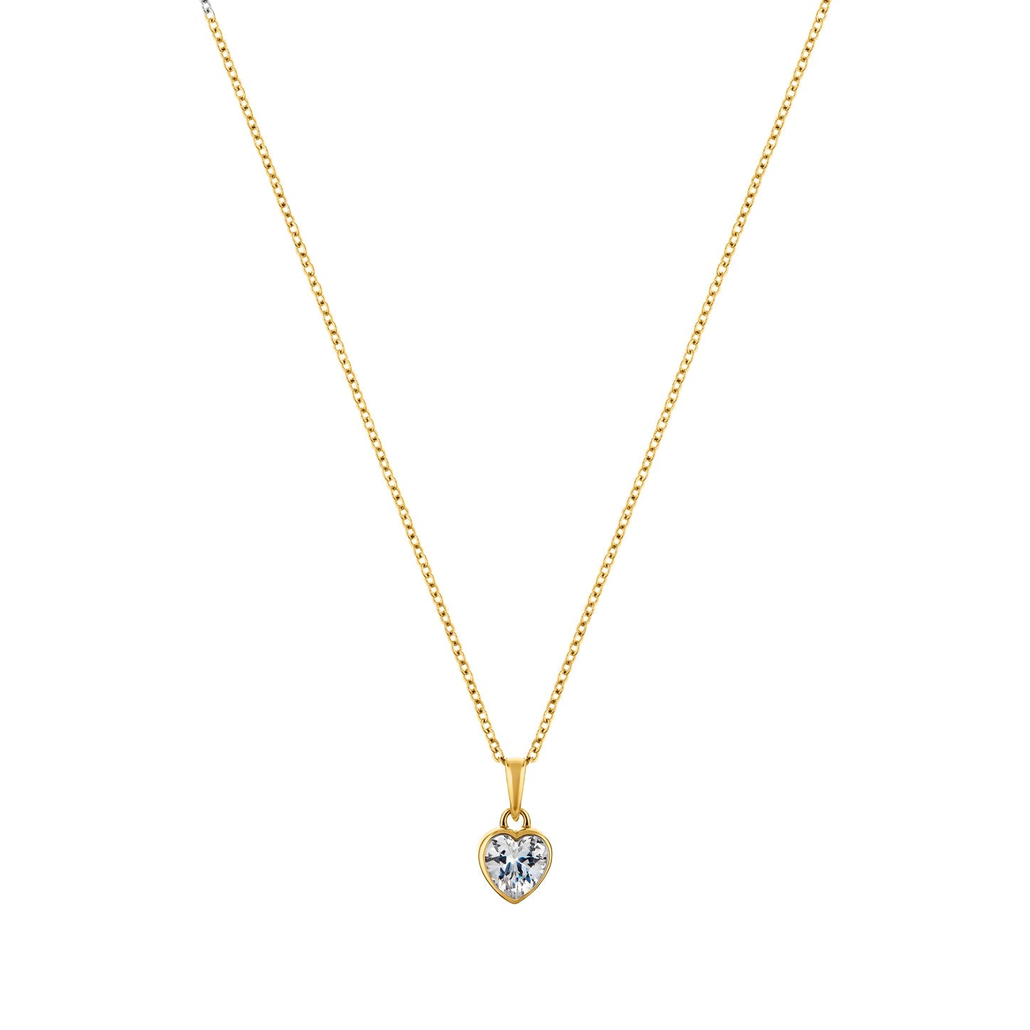 LaBante London Ethically & Sustainably Made Moissanite Pure Heart Gold Plated Sterling Silver Necklace