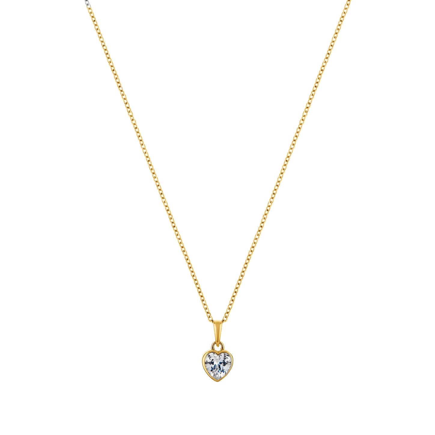 LaBante London Ethically & Sustainably Made Moissanite Pure Heart Gold Plated Sterling Silver Necklace