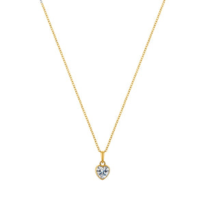 LaBante London Ethically & Sustainably Made Moissanite Pure Heart Gold Plated Sterling Silver Necklace