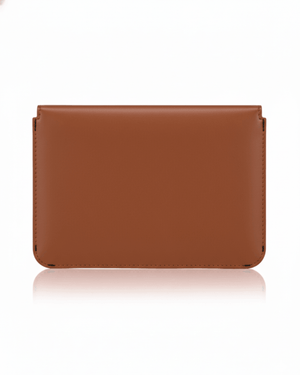 Brown leather wallet on a white background