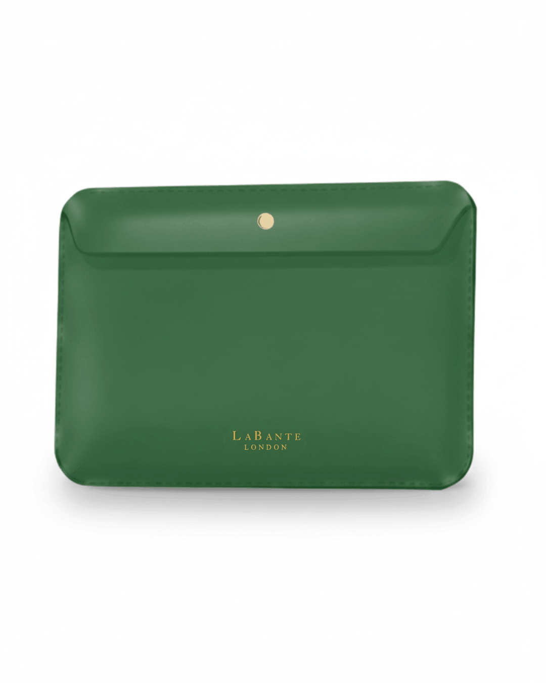 Green pouch with 'La Bante London' branding on a white background