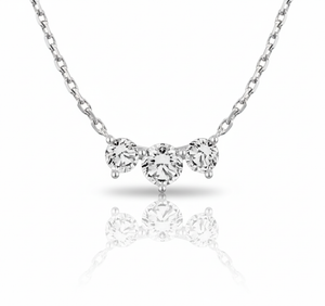 Diamond necklace on a white background