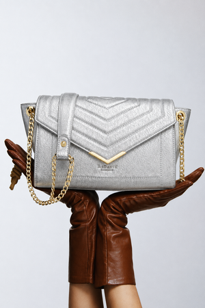 Kensington Silver Vegan Cross-Body Bag
