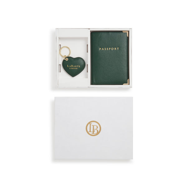 Ash Green Passport holder & Key chain Gift Box