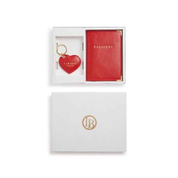 Ash Red Passport holder & Key chain Gift Box