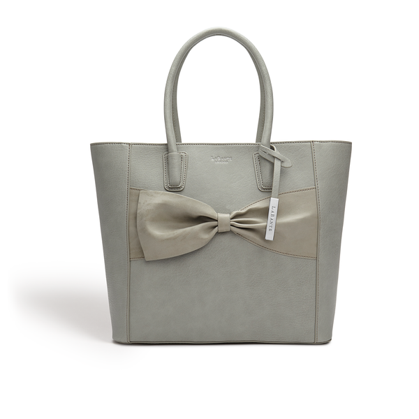 Grey - Eufala Bow Vegan Tote Bag