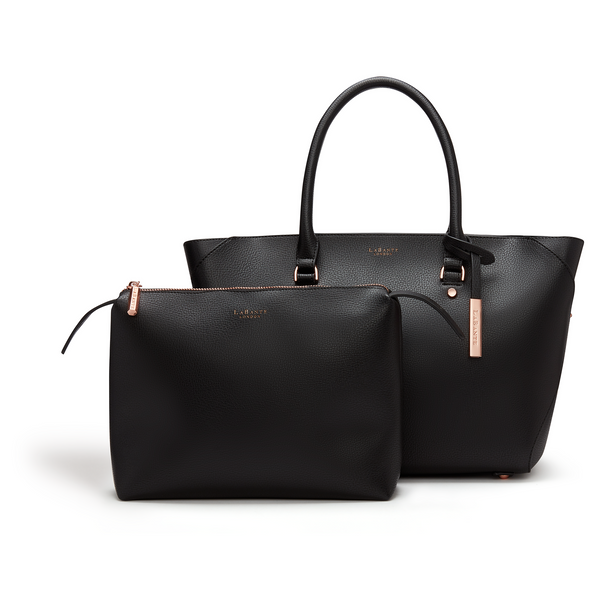Black - Sophie Vegan Leather Tote Bag
