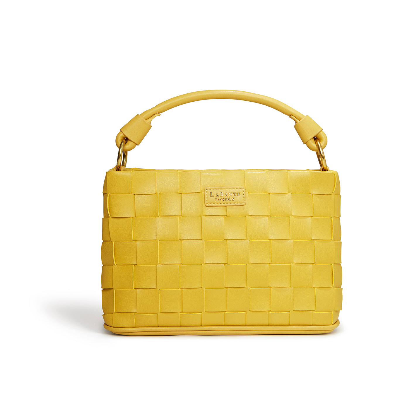 LaBante London Cruelty Free & Sustainable Bella Vegan Mini Interwoven Yellow Cross Body Bag