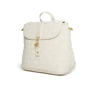 Sustainable, cruelty free, vegan white backpack LaBante London Bags