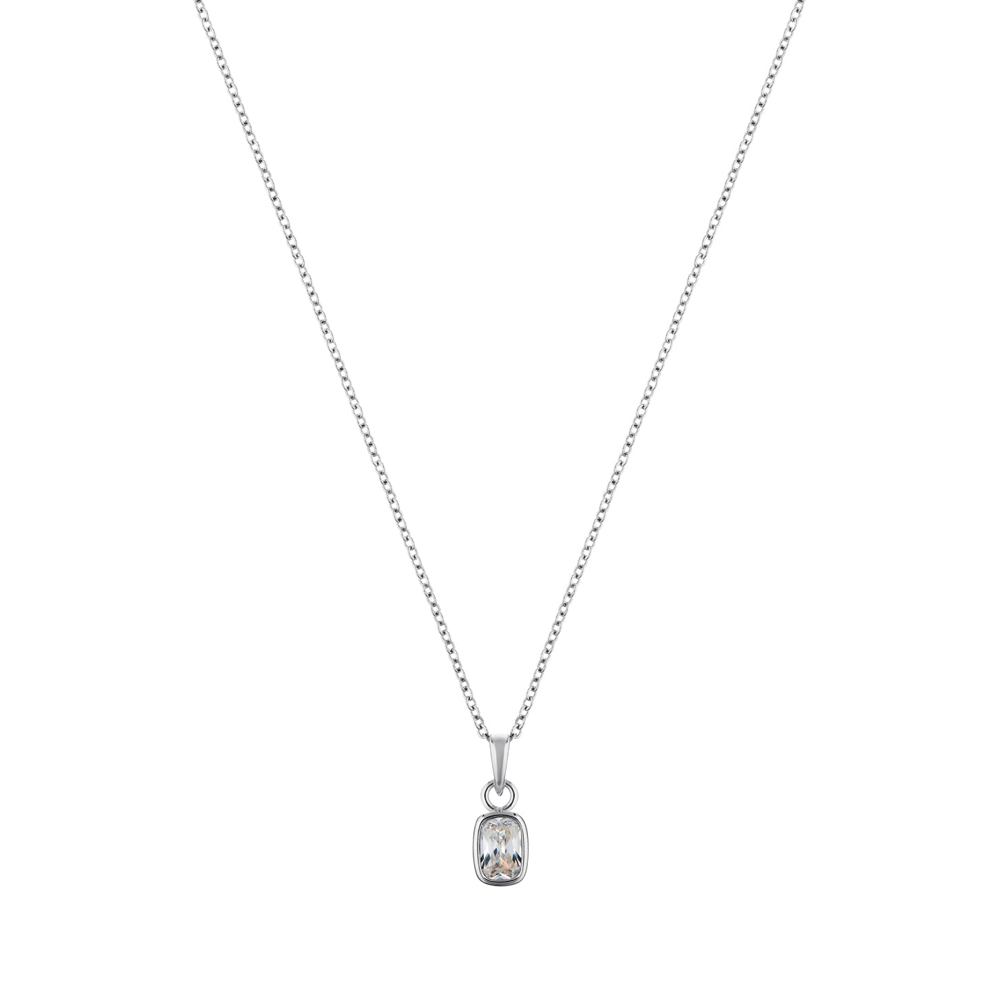 LaBante London Ethically & Sustainably Made Moissanite Oval Enigma Sterling Silver Necklace