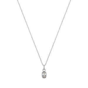 LaBante London Ethically & Sustainably Made Moissanite Oval Enigma Sterling Silver Necklace