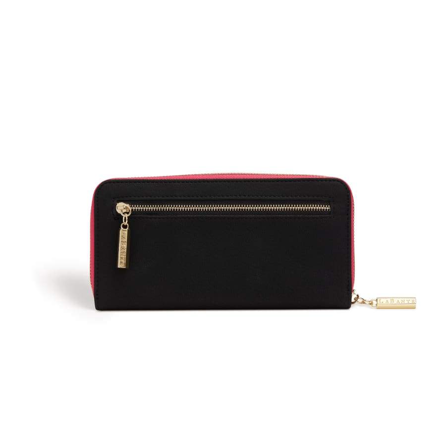 LaBante London Cruelty Free & Sustainable Kindness Vegan Two-Tone Sleek Black Wallet with Gold Accent