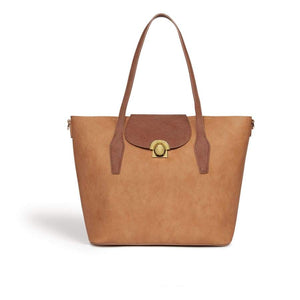 Maple Brown Vegan Leather Tote Bag