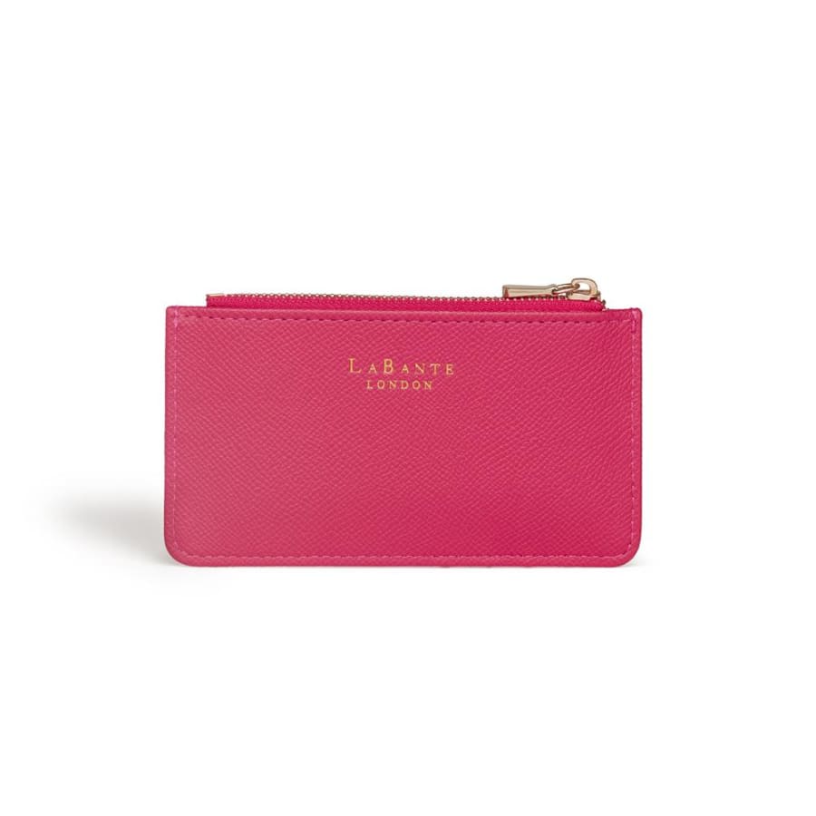 LaBante London Cruelty Free & Sustainable Willow Fuchsia Sleek Coin and Card Holder Wallet